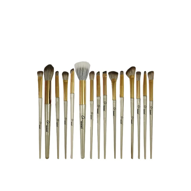 Glamorous Face 15-Piece Eye & Face Makeup Brush Set - Professional Brushes For Flawless Application