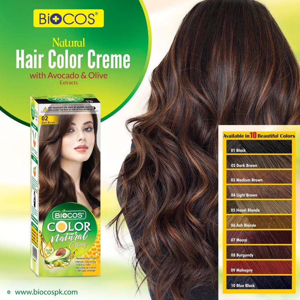 BIOCOS Hair Color Tube – Vibrant Long-Lasting Color with Olive Oil & Avocado