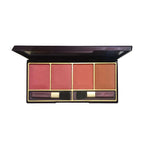 Makeup palette with four swatches on a white background