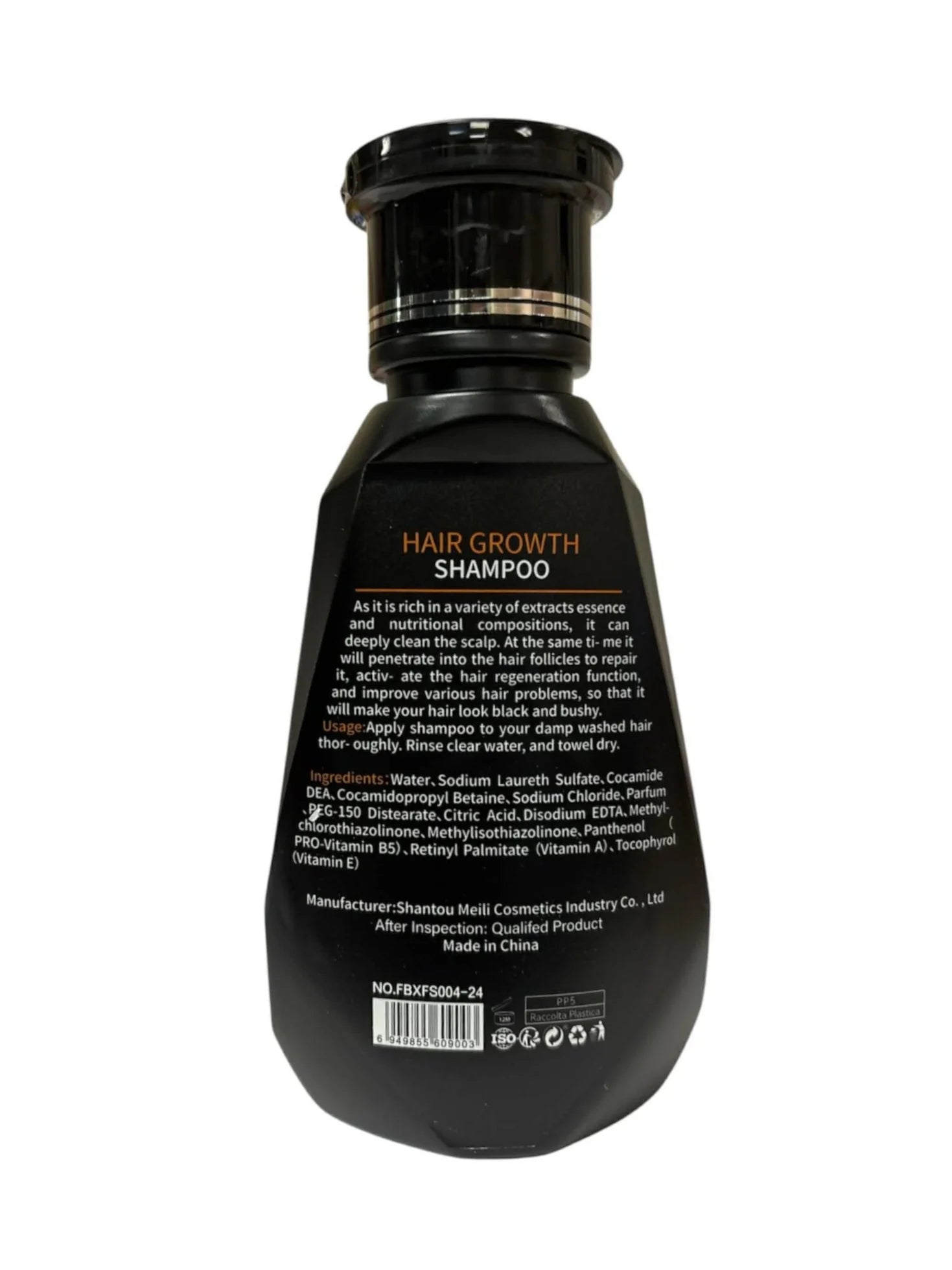 Original Hair Growth Biotin Cold-Pressed DHT Blocker Shampoo bottle with text on a white background